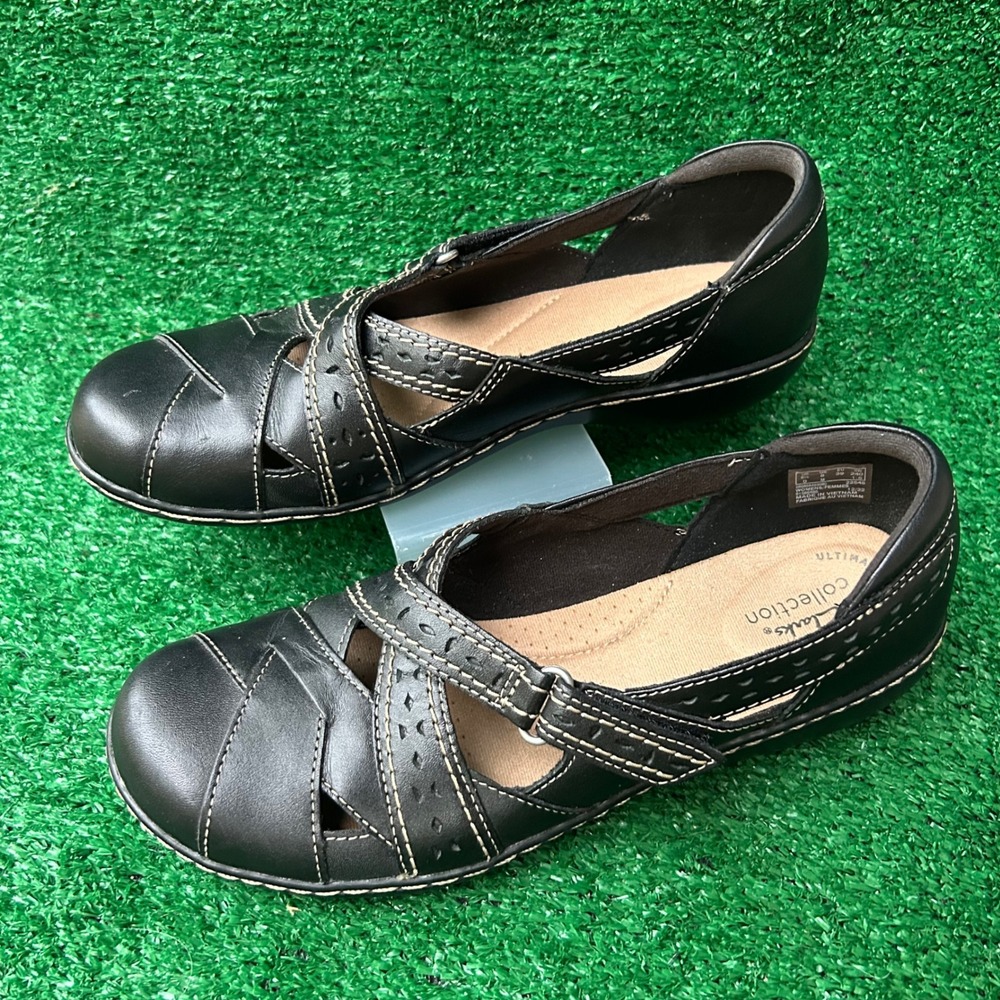 Clarks Collection Cheyn Madi Black Leather Loafers Shoes Womens 8 M 260656493080